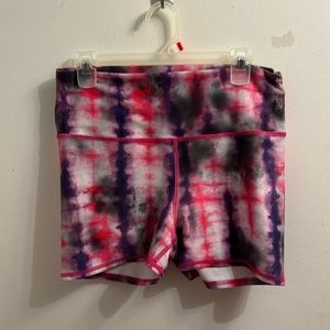 Purple Pink Tie Dye EVCR Bike Shorts, Extra Large/Large, Stretchy, Lightweight